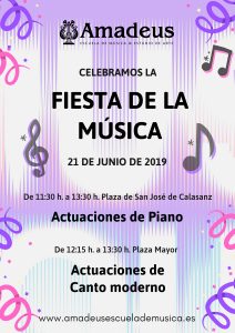 Fiesta de la Música 2019, Actuaciones de Amadeus